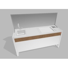 PLA.NET 183.CC.01WX | OASI 183.CC | Composizione 01 B.INLAV 4056 e SOTTO+TOP+B.IN55COMBI.L | WX - legno/inox |  |