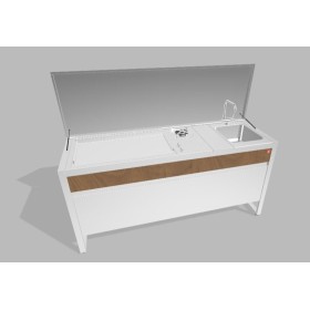 PLA.NET 183.CC.04WX | OASI 183.CC | Composizione 04B.IN80COMBI.L+TOP+B.INLAV 4056 e SOTTO | WX - legno/inox |  |
