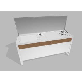 PLA.NET 183.CC.06WX | OASI 183.CC | Composizione 06B.IN55COMBI.L+TOP+B.INF2 | WX - legno/inox |  |