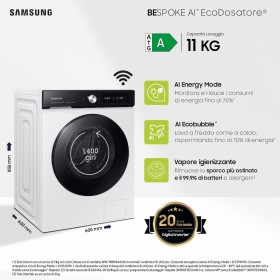 SAMSUNG FS WW11DB7B94GEU3 | LAV.C/FRONT 11KG 1400GIRI CE.A-20% VAP ECODOS WIFI