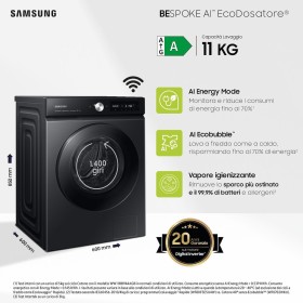 SAMSUNG FS WW11DB7B94GBU3 | LAV.C/FR. 11KG 1400G CE.A-20% VAP ECODOS WIFI NERO