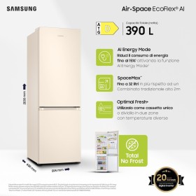 SAMSUNG FS RB38C603DEL/EF | COMBI 390LT CE.D 2M NOFROST INV. ECOFLEX AI SABBIA