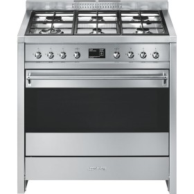SMEG DESIGN LIBERA A1-9 | Cucina | 90x60 cm | Classica | Opera | Acciaio Inox | Tipo pianale: Gas | Tipo forno principale: Termo