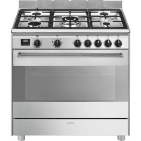 SMEG DOMESTICO LIBERA BG91X2 | Cucina | 90x60 cm | Classica | Concerto | Acciaio Inox | Tipo pianale: Gas | Tipo forno principal