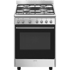SMEG DOMESTICO LIBERA CX60GMX | Cucina | 60x60 cm | Classica | Concerto | Acciaio Inox | Tipo pianale: Gas | Tipo forno principa