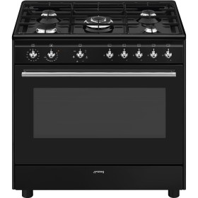 SMEG PREMIUM LIBERA CX91GMBL | Cucina | 90x60 cm | Classica | Concerto | Nero | Tipo pianale: Gas | Tipo forno principale: Termo
