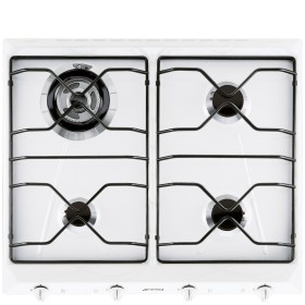 SMEG DOMESTICO INCASSO SRV564EB7 | Piano di cottura | Gas | 60 cm | Bianco | Incasso: Tradizionale | Altri accessori: kit manopo