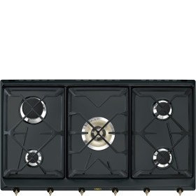SMEG DOMESTICO SELECTION INCASSO SRV896AOGH | Piano di cottura | Gas | 90 cm | Antracite | Incasso: Tradizionale