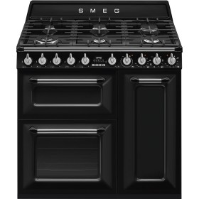 SMEG DESIGN LIBERA TR93BL | Cucina | 90x60 cm | Victoria | Nero | Tipo pianale: Gas | Tipo forno principale: Termoventilato | Ti