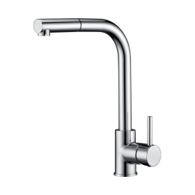 IMEX GCE006 | Miscelatore lavello estraibile mod. Malta, corpo in ottone cromato, cartuccia monocomando da 35 mm, flessibili da