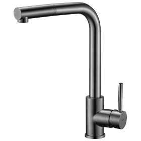 IMEX GCE006/BGM | Miscelatore lavello estraibile mod. Malta, corpo in ottone finitura black gun metal, cartuccia monocomando da