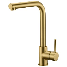 IMEX GCE006/OC | Miscelatore lavello estraibile mod. Malta, corpo in ottone finitura oro spazzolato, cartuccia monocomando da 35