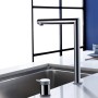 IMEX GCE018 | Miscelatore lavello retrattile mod. Itaca, corpo in ottone cromato, cartuccia monocomando da 25 mm, flessibili da