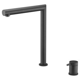 IMEX GCE018/NG | Miscelatore lavello retrattile mod. Itaca nero opaco, corpo in ottone nero opaco, cartuccia monocomando da 25 m