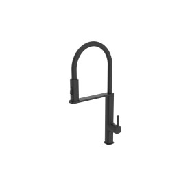 IMEX GCE019/NG | Miscelatore lavello estraibile mod. Menorca nero opaco, corpo in ottone nero opaco, cartuccia monocomando da 35