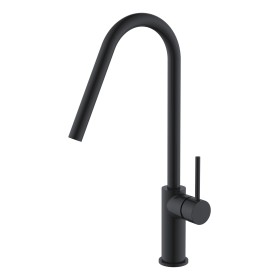 IMEX GCE020/NG | Miscelatore lavello monocomando mod. Kenia nero opaco, corpo in ottone nero opaco, cartuccia monocomando da 35