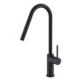 IMEX GCE020/NG | Miscelatore lavello monocomando mod. Kenia nero opaco, corpo in ottone nero opaco, cartuccia monocomando da 35