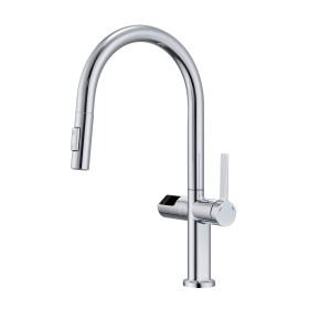IMEX GCE021 | Miscelatore lavello estraibile mod. Turin, corpo in ottone cromato, cartuccia monocomando da 35 mm, doccetta doppi