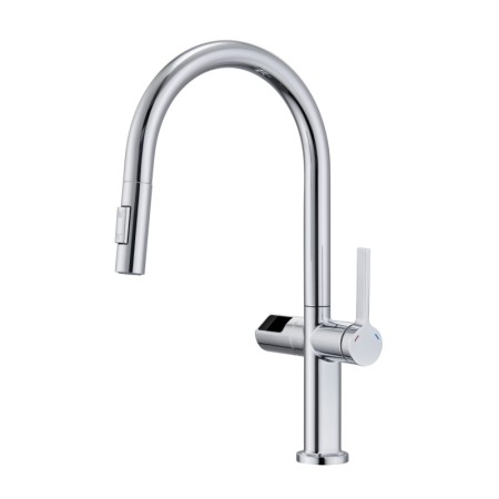 IMEX GCE021 | Miscelatore lavello estraibile mod. Turin, corpo in ottone cromato, cartuccia monocomando da 35 mm, doccetta doppi
