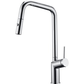 IMEX GCE024 | Miscelatore lavello estraibile mod. Bonn, corpo in ottone cromato, cartuccia monocomando da 35 mm, doccetta doppio