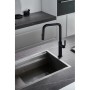 IMEX GCE027/NG | Miscelatore lavello estraibile mod. Niza nero opaco, corpo in ottone nero opaco, cartuccia monocomando da 30 mm
