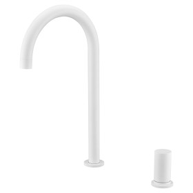 IMEX GCM001/BL | Miscelatore lavello monocomando mod. Manacor bianco opaco, corpo in ottone bianco opaco, cartuccia monocomando