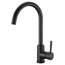 IMEX GCR002/NG | Miscelatore lavello monocomando mod. Lyon nero opaco, corpo in ottone nero opaco, cartuccia monocomando da 35 m