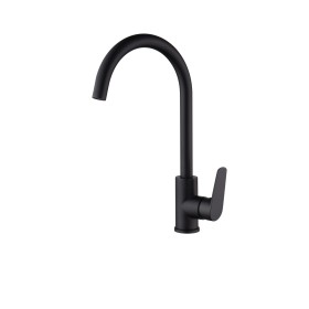 IMEX GCZ044/NG | Miscelatore lavello monocomando mod. Belgica nero opaco, corpo in ottone nero opaco, cartuccia monocomando da 3