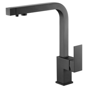 IMEX GOS002/NG | Miscelatore lavello a 2 vie (osmosi) mod. Capri nero opaco, corpo in ottone nero opaco, cartuccia monocomando c