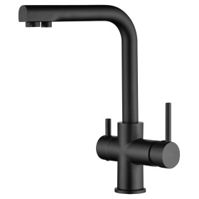 IMEX GOS004/NG | Miscelatore lavello a 2 vie (osmosi) mod. Marsella nero opaco, corpo in ottone nero opaco, cartuccia monocomand