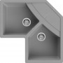 Elleci LGUCOR48 | Lavello angolare 2 vasche con gocciolatoio | Unico Corner | 830 x 830 | Granitek G48 | Base Corner | Sopratop