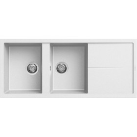 Elleci LKU50096 | Lavello 2 vasche con gocciolatoio | Unico 500 | 1160 x 500 | Keratek Plus K96 | Base 800 | Sopratop
