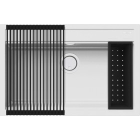 Elleci LKB13096K2 | Lavello 1 vasca con rollmat e colander inclusi | Best 130 Bundle | 790 x 510 | Keratek Plus K96 | Base 800