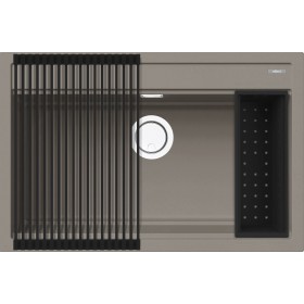 Elleci LKB13093K2 | Lavello 1 vasca con rollmat e colander inclusi | Best 130 Bundle | 790 x 510 | Keratek Plus K93 | Base 800