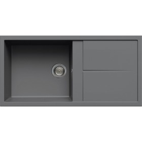 Elleci LMU48073 | Lavello 1 vasca con gocciolatoio | Unico 480 | 1000 x 500 | Granitek M73 | Base 600 | Sopratop