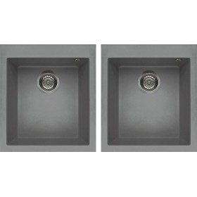 Elleci LKQ20097 | Lavello 2 vasche | Quadra 200 | 410 x 500 + 410 x 500 | Keratek Plus K97 | Base 900 | Sopratop