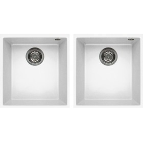 Elleci LKQ20096BSO | Lavello 2 vasche | Quadra 200 Sottotop | 380 x 440 + 380 x 440 | Keratek Plus K96 | Base 900 | Sottotop