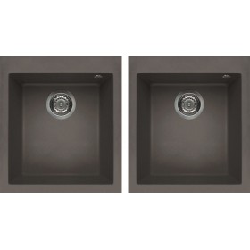 Elleci LKQ20093 | Lavello 2 vasche | Quadra 200 | 410 x 500 + 410 x 500 | Keratek Plus K93 | Base 900 | Sopratop