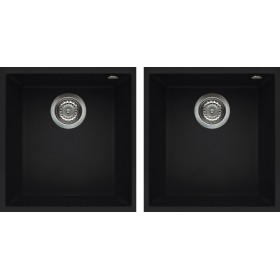 Elleci LKQ20086BSO | Lavello 2 vasche | Quadra 200 Sottotop | 380 x 440 + 380 x 440 | Keratek Plus K86 | Base 900 | Sottotop