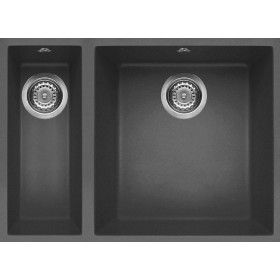 Elleci LKQ15099BSO | Lavello 2 vasche | Quadra 150 Sottotop | 560 x 440 | Keratek Plus K99 | Base 600 | Sottotop