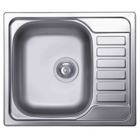 Elleci LIX125SACSX | Lavello 1 vasca con gocciolatoio | Sky 125 | 580 x 500 | Inox Satinata | Base 450 | Sopratop