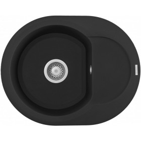 Elleci LGYR6040 | Lavello 1 vasca con gocciolatoio | Easy Round 600 | 600 x 470 | Granitek G40 | Base 450 | Sopratop