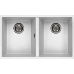 Elleci LGQ35068BSO | Lavello 2 vasche | Quadra 350 Sottotop | 760 x 435 | Granitek G68 | Base 800 | Sottotop