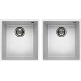 Elleci LGQ20068BSO | Lavello 2 vasche | Quadra 200 Sottotop | 380 x 440 + 380 x 440 | Granitek G68 | Base 900 | Sottotop