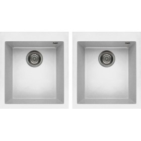 Elleci LGQ20068 | Lavello 2 vasche | Quadra 200 | 410 x 500 + 410 x 500 | Granitek G68 | Base 900 | Sopratop