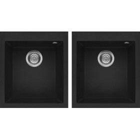 Elleci LGQ20040 | Lavello 2 vasche | Quadra 200 | 410 x 500 + 410 x 500 | Granitek G40 | Base 900 | Sopratop