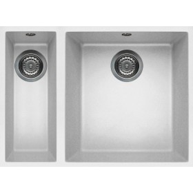 Elleci LGQ15068BSO | Lavello 2 vasche | Quadra 150 Sottotop | 560 x 440 | Granitek G68 | Base 600 | Sottotop