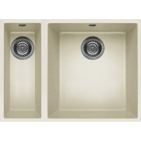 Elleci LGQ15062BSO | Lavello 2 vasche | Quadra 150 Sottotop | 560 x 440 | Granitek G62 | Base 600 | Sottotop