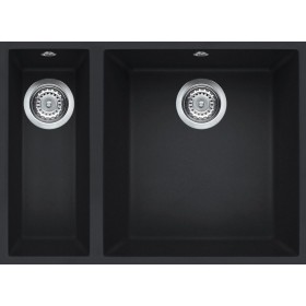 Elleci LGQ15059BSO | Lavello 2 vasche | Quadra 150 Sottotop | 560 x 440 | Granitek G59 | Base 600 | Sottotop