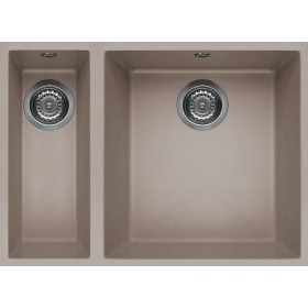 Elleci LGQ15043BSO | Lavello 2 vasche | Quadra 150 Sottotop | 560 x 440 | Granitek G43 | Base 600 | Sottotop